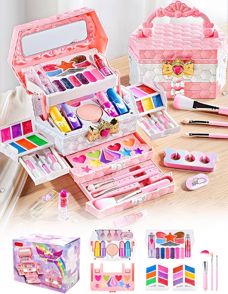 メイク道具・化粧小物 Nmiz Amazon.co.jp: Bobblyfun 女の子 メイクセット 5層 お化粧セット 水で